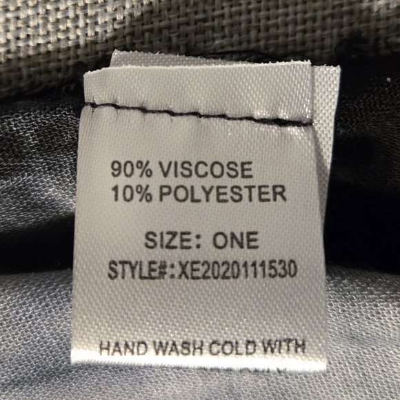 WOVEN HEART Black White Tie-Dye Kimono Beach Cover Up Raw Hem One Size - Picture 11 of 14